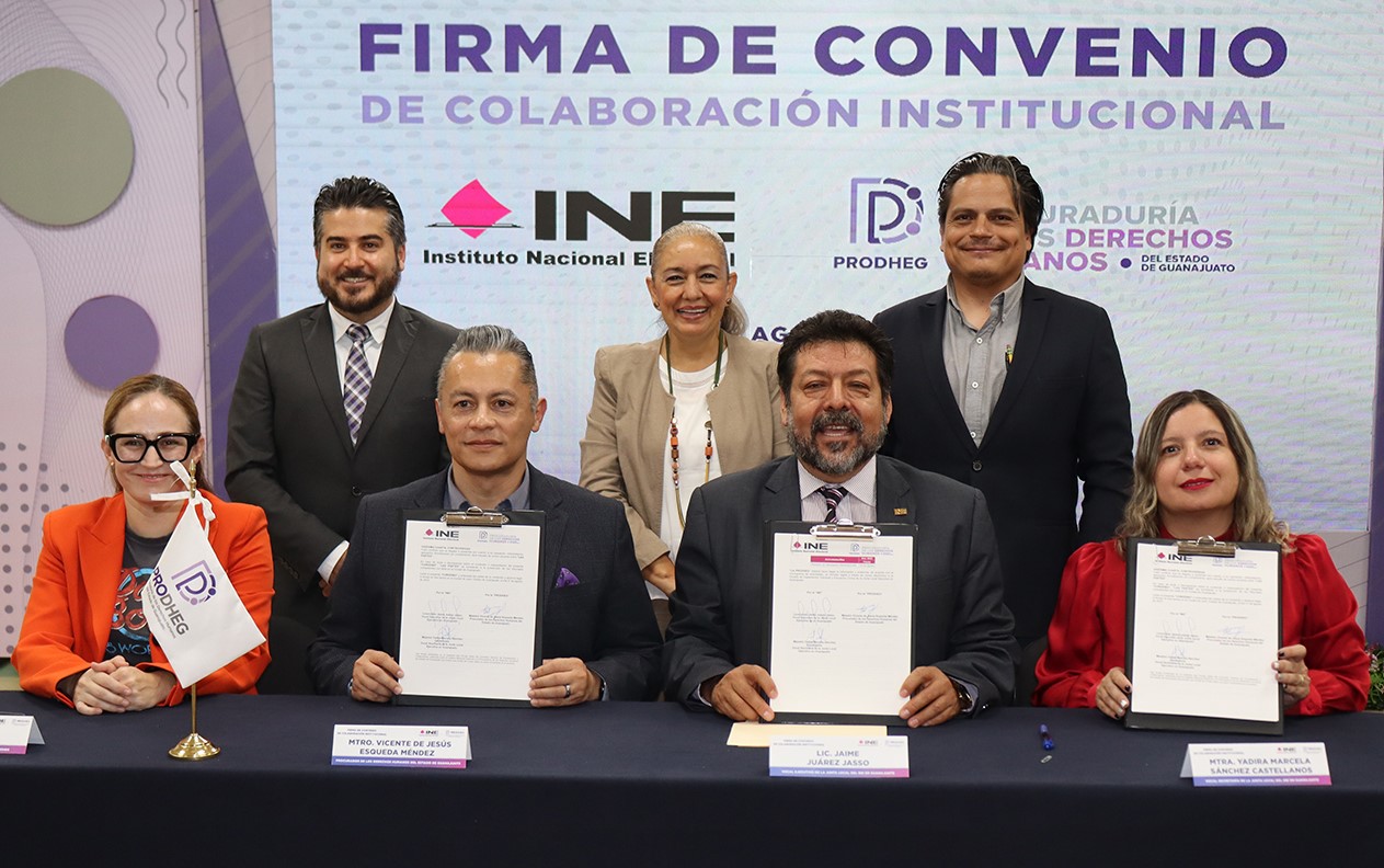 Firma el INE Guanajuato y la PRODHEG un convenio para la promoción de ...